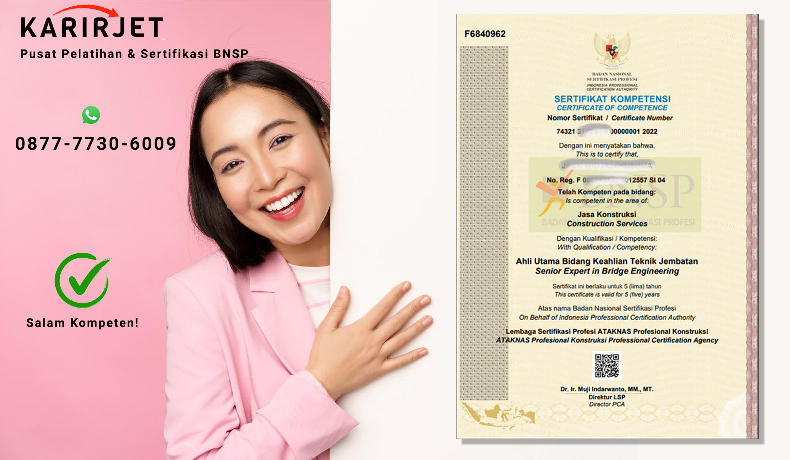 BNSP Certificate Sample LAUNDRY ATTENDANT - Gaivo.co.id